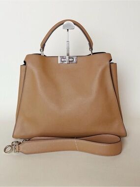 Fendi Leather Peekaboo Large Satchel